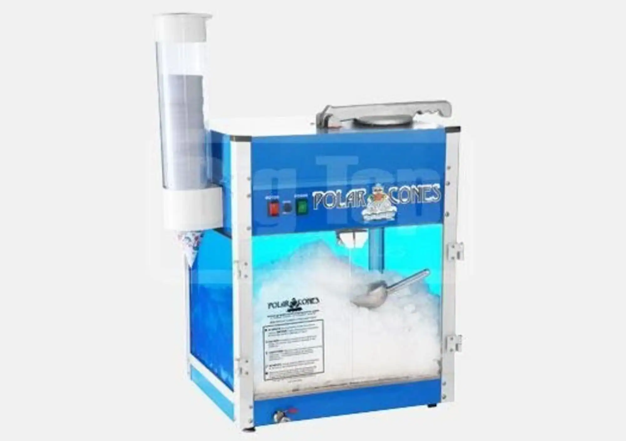 Party Kids America Snow Cone Machine Blue snow cone machine for kids parties at Party Kids America.